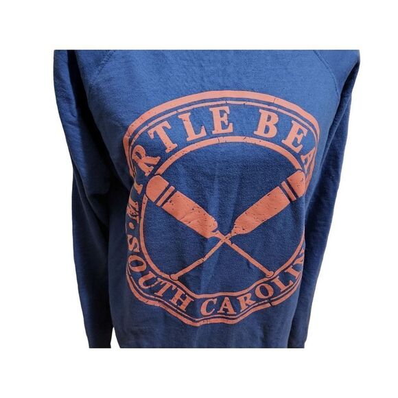 Myrtle Beach Ladies Side Large Blue Coral Lightweight Sweatshirt - Picture 2 of 5